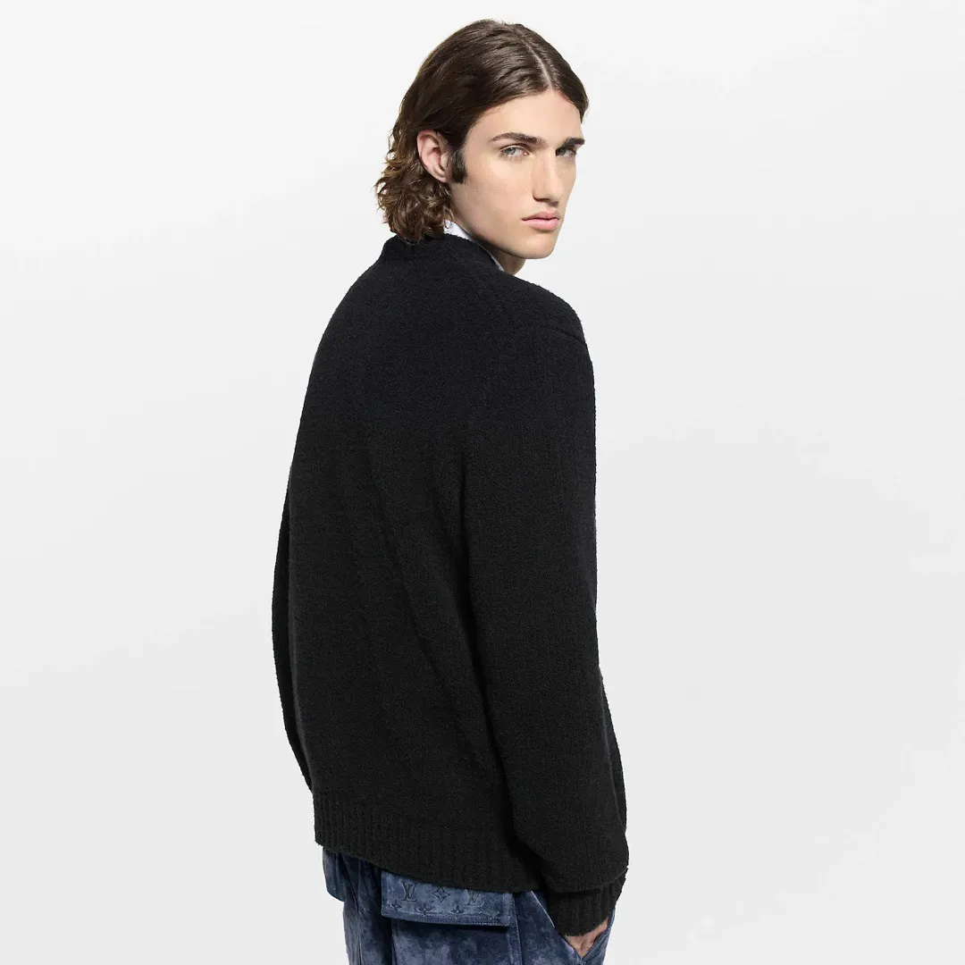 Louis Vuitton/Louis Vuitton large logo jacquard cardigan sweater